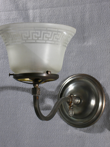Gas Sconces with Greek Key Shades ( set of 6 )